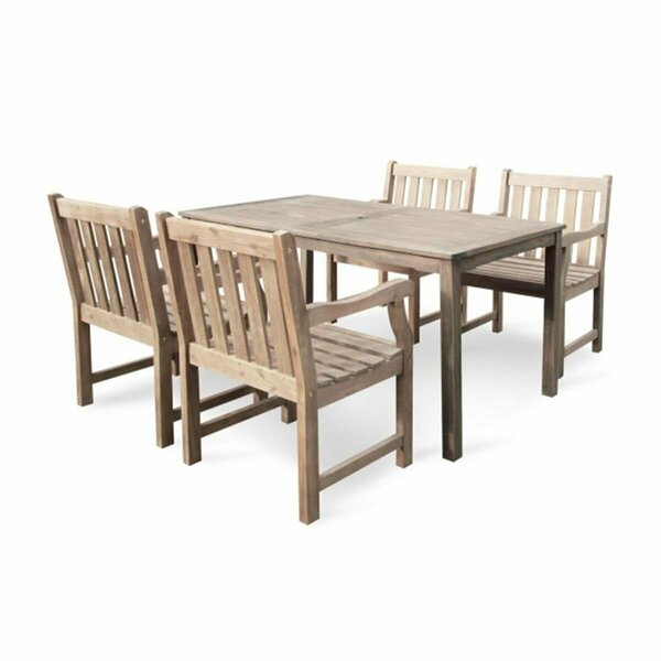 Vifah Renaissance Outdoor 9-piece Hand-scraped Wood Patio Dining Set with Extension Table V1294SET12